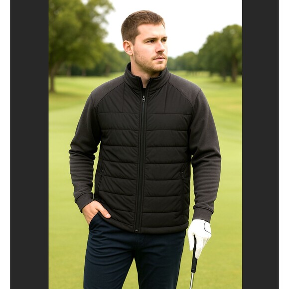Ben Hogan Black Full Zip Puffer Jacket Men’s XL Two Tone Golf Outdoor Pockets - Picture 1 of 9
